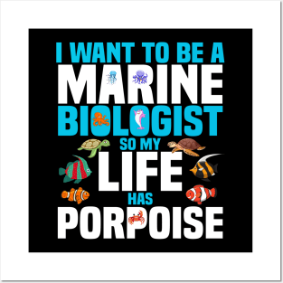 Marine Biologist Biology Fathers Day Gift Funny Retro Vintage Posters and Art